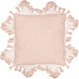 Yard Anko Macrame Tasselled Filled Cushion - Blush Cotton - One Size Yard Anko Macrame Tasselled Filled Cushion - Blush Cotton - One Size