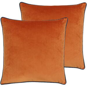 Paoletti Meridian Cushions (Twin Pack) - Orange - Size 55 Cm X 55 Cm Paoletti Meridian Cushions (Twin Pack) - Orange - Size 55 Cm X 55 Cm