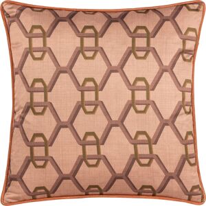 Paoletti Carnaby Chain Geometric Satin Feather Filled Cushion - Pink - Size 45 Cm X 45 Cm Paoletti Carnaby Chain Geometric Satin Feather Filled Cushion - Pink - Size 45 Cm X 45 Cm