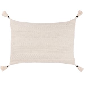 Yard Caliche Textured Tasselled Cushion Cover - Natural Cotton - One Size Yard Caliche Textured Tasselled Cushion Cover - Natural Cotton - One Size