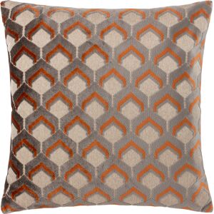 Paoletti Ledbury Velvet Jacquard Filled Cushion - Ginger - Size 45 Cm X 45 Cm Paoletti Ledbury Velvet Jacquard Filled Cushion - Ginger - Size 45 Cm X 45 Cm