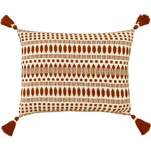 The Linen Yard Ganado Cotton Woven Tassel Feather Filled Cushion - Brown - One Size The Linen Yard Ganado Cotton Woven Tassel Feather Filled Cushion - Brown - One Size