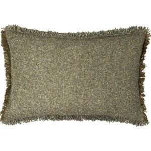 Yard Doze Reversible Fringed Feather Filled Cushion - Green Polycotton - Size 40 Cm X 60 Cm Yard Doze Reversible Fringed Feather Filled Cushion - Green Polycotton - Size 40 Cm X 60 Cm