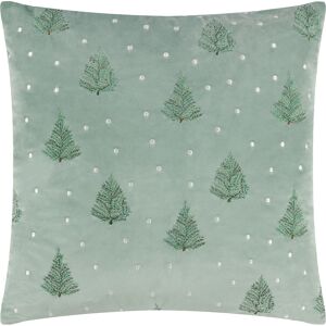 Furn. Evergreen Classic Tree Embroidered Feather Filled Cushion - Green - Size 43 Cm X 43 Cm Furn. Evergreen Classic Tree Embroidered Feather Filled Cushion - Green - Size 43 Cm X 43 Cm