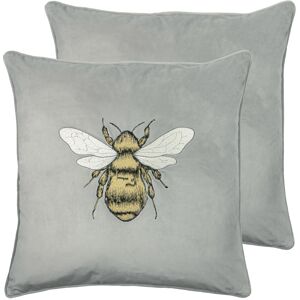 Paoletti Hortus Cushions (Twin Pack) - Silver - Size 50 Cm X 50 Cm Paoletti Hortus Cushions (Twin Pack) - Silver - Size 50 Cm X 50 Cm