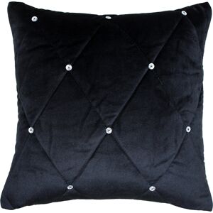 Paoletti New Diamante Quilted Embellished Cushion Cover - Black - One Size Paoletti New Diamante Quilted Embellished Cushion Cover - Black - One Size