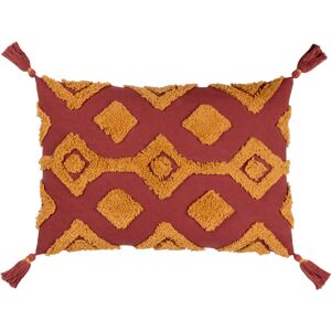 Furn. Dharma Diamond Tufted Feather Filled Cushion - Orange Cotton - One Size Furn. Dharma Diamond Tufted Feather Filled Cushion - Orange Cotton - One Size