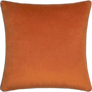 Paoletti Meridian Piped Velvet Feather Filled Cushion - Orange - One Size Paoletti Meridian Piped Velvet Feather Filled Cushion - Orange - One Size