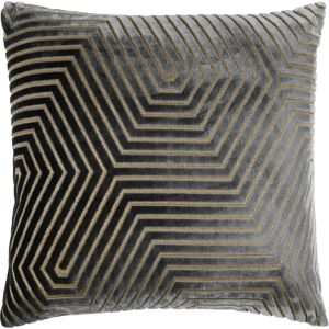Paoletti Evoke Geometric Cut Velvet Feather Filled Cushion - Charcoal - One Size Paoletti Evoke Geometric Cut Velvet Feather Filled Cushion - Charcoal - One Size
