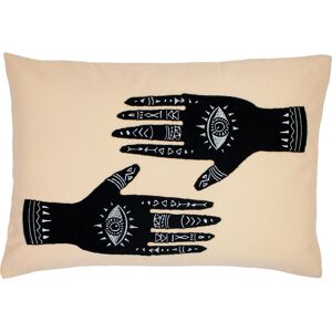 Furn. Ashram Hands Abstract Geometric Feather Filled Cushion - Blush - One Size Furn. Ashram Hands Abstract Geometric Feather Filled Cushion - Blush - One Size