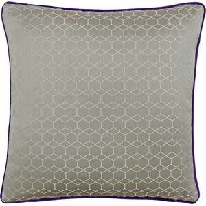 Paoletti Balham Piped Geometric Jacquard Cushion Cover - Taupe Linen - One Size Paoletti Balham Piped Geometric Jacquard Cushion Cover - Taupe Linen - One Size