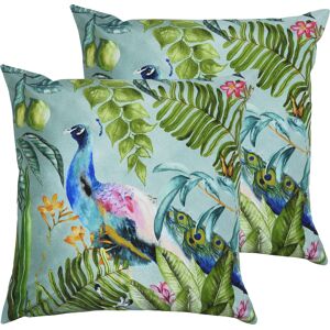 Evans Lichfield Peacock Outdoor Cushions (Twin Pack) - Multicolour - Size 43 Cm X 43 Cm Evans Lichfield Peacock Outdoor Cushions (Twin Pack) - Multicolour - Size 43 Cm X 43 Cm