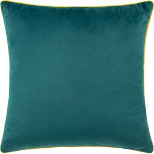Paoletti Meridian Piped Velvet Feather Filled Cushion - Teal - One Size Paoletti Meridian Piped Velvet Feather Filled Cushion - Teal - One Size