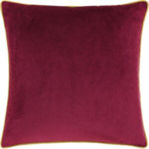 Paoletti Meridian Piped Velvet Feather Filled Cushion - Red - One Size Paoletti Meridian Piped Velvet Feather Filled Cushion - Red - One Size