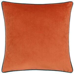 Paoletti Meridian Piped Velvet Feather Filled Cushion - Orange - One Size Paoletti Meridian Piped Velvet Feather Filled Cushion - Orange - One Size