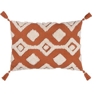 Furn. Dharma Diamond Tufted Feather Filled Cushion - Red Cotton - One Size Furn. Dharma Diamond Tufted Feather Filled Cushion - Red Cotton - One Size