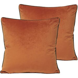Paoletti Meridian Cushions (Twin Pack) - Orange - Size 55 Cm X 55 Cm Paoletti Meridian Cushions (Twin Pack) - Orange - Size 55 Cm X 55 Cm