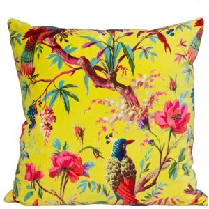 Paoletti Paradise Cushion - Yellow Cotton - Size 50 Cm X 50 Cm Paoletti Paradise Cushion - Yellow Cotton - Size 50 Cm X 50 Cm