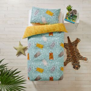 Little Furn Wild Friends Duvet Cover Set - Teal Cotton - Size Toddler Little Furn Wild Friends Duvet Cover Set - Teal Cotton - Size Toddler