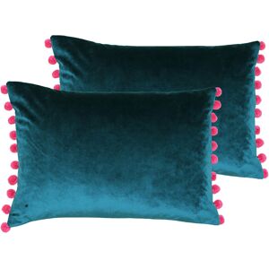 Paoletti Fiesta Cushions (Twin Pack) - Teal - Size 35cm (W) X 50cm (L) Paoletti Fiesta Cushions (Twin Pack) - Teal - Size 35cm (W) X 50cm (L)