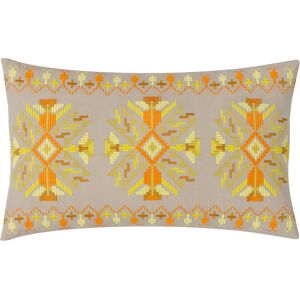 Furn Kalina Embroidered Geometric Feather Filled Cushion - Yellow - One Size - Cushion Furn Kalina Embroidered Geometric Feather Filled Cushion - Yellow - One Size - Cushion