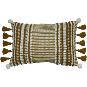 Furn. Lotta Woven Geometric Tasselled Feather Filled Cushion - Ginger Cotton - One Size Furn. Lotta Woven Geometric Tasselled Feather Filled Cushion - Ginger Cotton - One Size