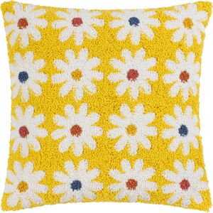 Heya Home Daisy Knitted Feather Filled Cushion - Yellow Polycotton - One Size Heya Home Daisy Knitted Feather Filled Cushion - Yellow Polycotton - One Size