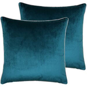 Paoletti Meridian Cushions (Twin Pack) - Teal - Size 55 Cm X 55 Cm Paoletti Meridian Cushions (Twin Pack) - Teal - Size 55 Cm X 55 Cm