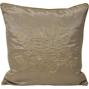 Paoletti Chic Floral Embroidered Feather Filled Cushion - Taupe - One Size Paoletti Chic Floral Embroidered Feather Filled Cushion - Taupe - One Size