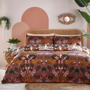 Furn. Kaihalulu Jungle Reversible Duvet Cover Set - Berry Polycotton - Size Single Furn. Kaihalulu Jungle Reversible Duvet Cover Set - Berry Polycotton - Size Single