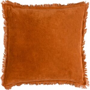Yard Jaye Velvet Fringed Feather Filled Cushion - Rust Cotton - Size 45 Cm X 45 Cm Yard Jaye Velvet Fringed Feather Filled Cushion - Rust Cotton - Size 45 Cm X 45 Cm