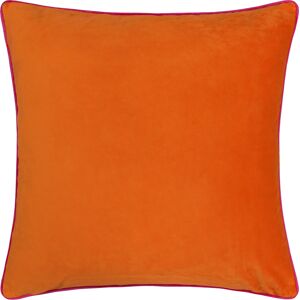 Paoletti Meridian Piped Velvet Feather Filled Cushion - Orange - One Size Paoletti Meridian Piped Velvet Feather Filled Cushion - Orange - One Size