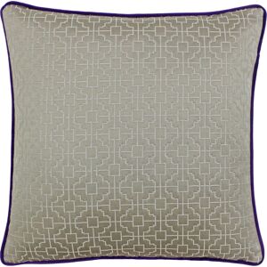Paoletti Belsize Geometric Jacquard Piped Feather Filled Cushion - Taupe Linen - One Size Paoletti Belsize Geometric Jacquard Piped Feather Filled Cushion - Taupe Linen - One Size