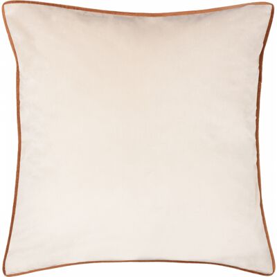 Paoletti Meridian Soft Velvet Piped Cushion Cover - Ecru - One Size Paoletti Meridian Soft Velvet Piped Cushion Cover - Ecru - One Size