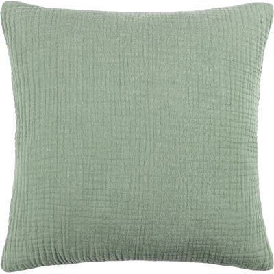 Yard Lark Muslin Crinkle Cotton Cushion Cover - Green - One Size Yard Lark Muslin Crinkle Cotton Cushion Cover - Green - One Size