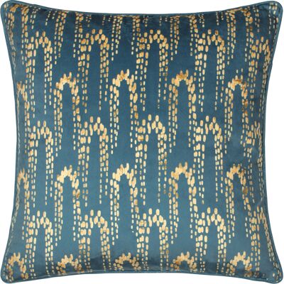 Furn. - Wisteria Velvet Feather Filled Cushion - Teal - Cushion Furn. - Wisteria Velvet Feather Filled Cushion - Teal - Cushion