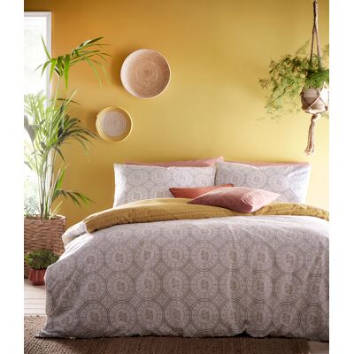 Furn. Mandala Duvet Set Grey/ochre - Size Super King Furn. Mandala Duvet Set Grey/ochre - Size Super King