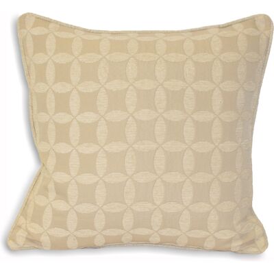 Paoletti Palma Piped Jacquard Large Feather Filled Cushion - Natural - One Size Paoletti Palma Piped Jacquard Large Feather Filled Cushion - Natural - One Size