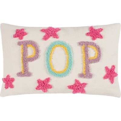 Heya Home Pop Tufted Cotton Polyester Filled Cushion - Multi Heya Home Pop Tufted Cotton Polyester Filled Cushion - Multi