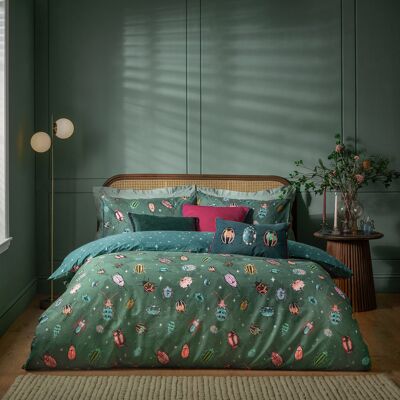 Furn. Beetalis Insect Duvet Cover Set - Multicolour Polycotton - Size Double Furn. Beetalis Insect Duvet Cover Set - Multicolour Polycotton - Size Double