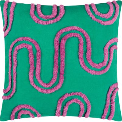 Heya Home Archie Tufted Cushion Cover - Turquoise Cotton - 45x45cm Heya Home Archie Tufted Cushion Cover - Turquoise Cotton - 45x45cm