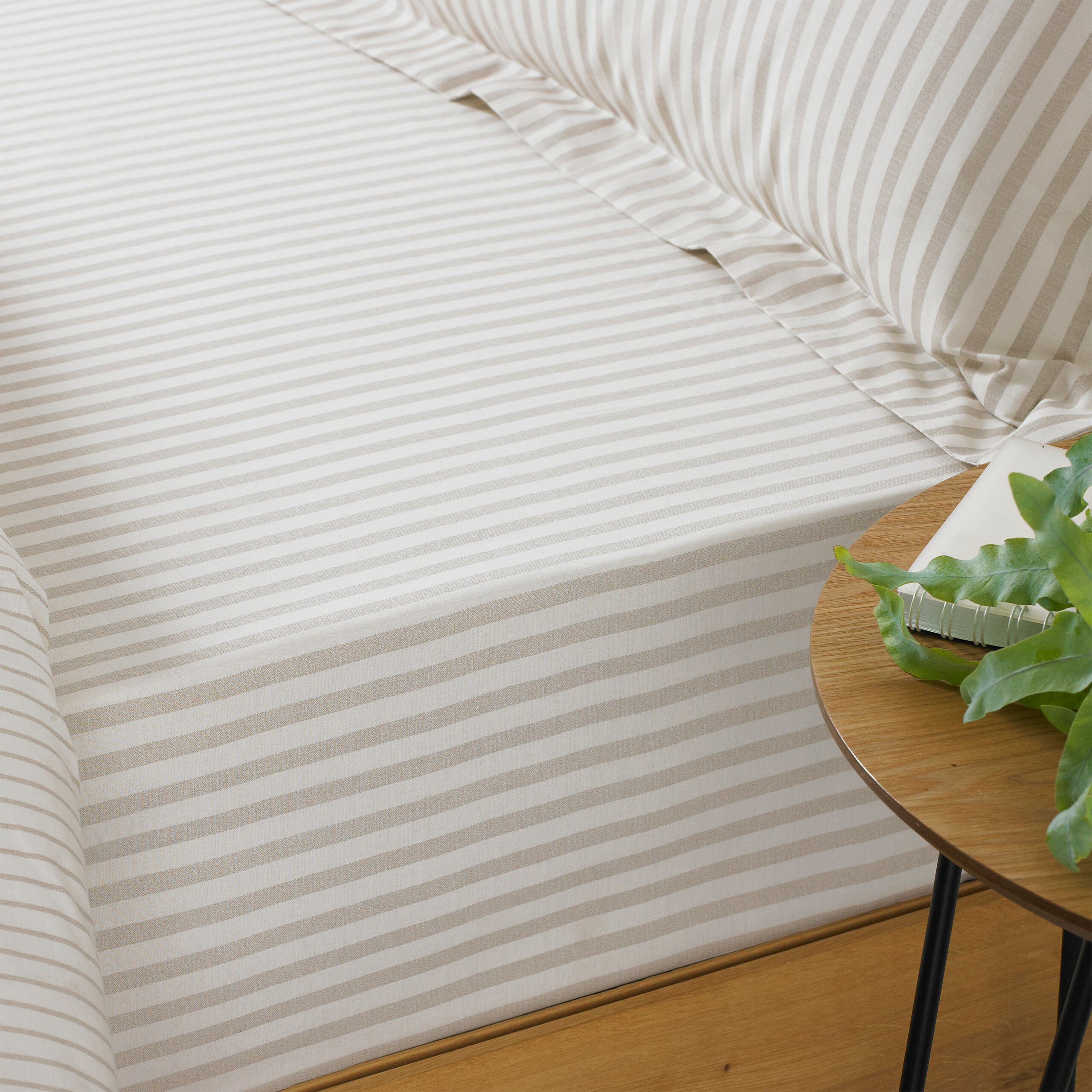 The Linen Yard Hebden Fitted Sheet - Natural Cotton - Size Single