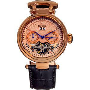 Heritor Automatic Mens Ganzi Semi-Skeleton Leather-Band Watch - Rose Gold Stainless Steel - One Size Heritor Automatic Mens Ganzi Semi-Skeleton Leather-Band Watch - Rose Gold Stainless Steel - One Size