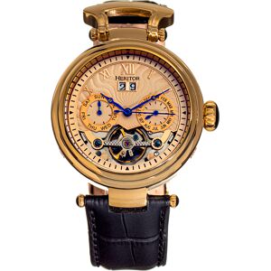 Heritor Automatic Mens Ganzi Semi-Skeleton Leather-Band Watch - Gold Stainless Steel - One Size Heritor Automatic Mens Ganzi Semi-Skeleton Leather-Band Watch - Gold Stainless Steel - One Size