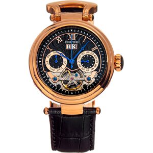 Heritor Automatic Mens Ganzi Semi-Skeleton Leather-Band Watch - Black & Rose Gold Stainless Steel - One Size Heritor Automatic Mens Ganzi Semi-Skeleton Leather-Band Watch - Black & Rose Gold Stainless Steel - One Size