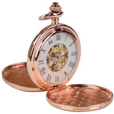 Truclothing Unisex Classic Mechanical Pocket Watch Peaky Blinders Vintage Skeleton Automatic - Rose Gold Velvet - One Size Truclothing Unisex Classic Mechanical Pocket Watch Peaky Blinders Vintage Skeleton Automatic - Rose Gold Velvet - One Size