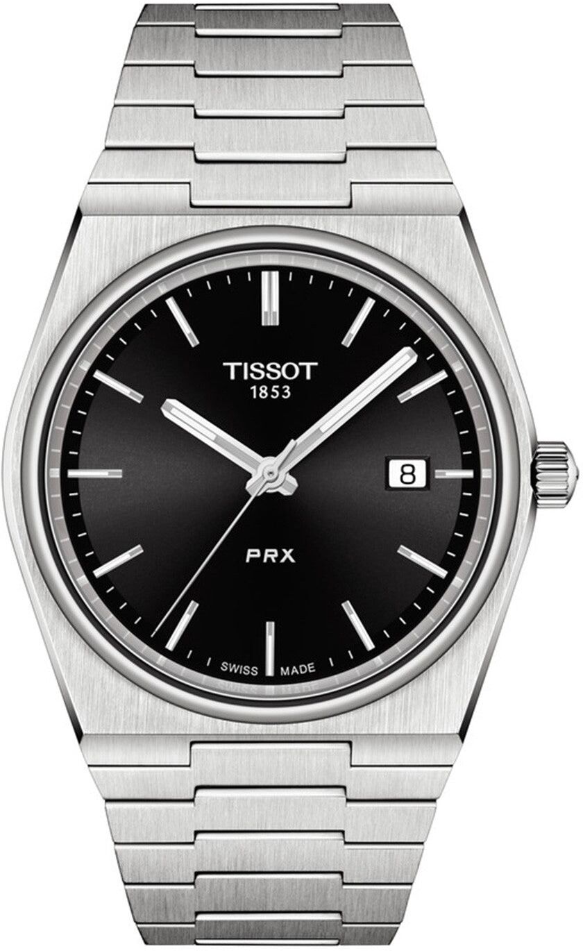 Tissot - Prx Stainless Steel Bracelet Black Dial Mens Watch - One Size