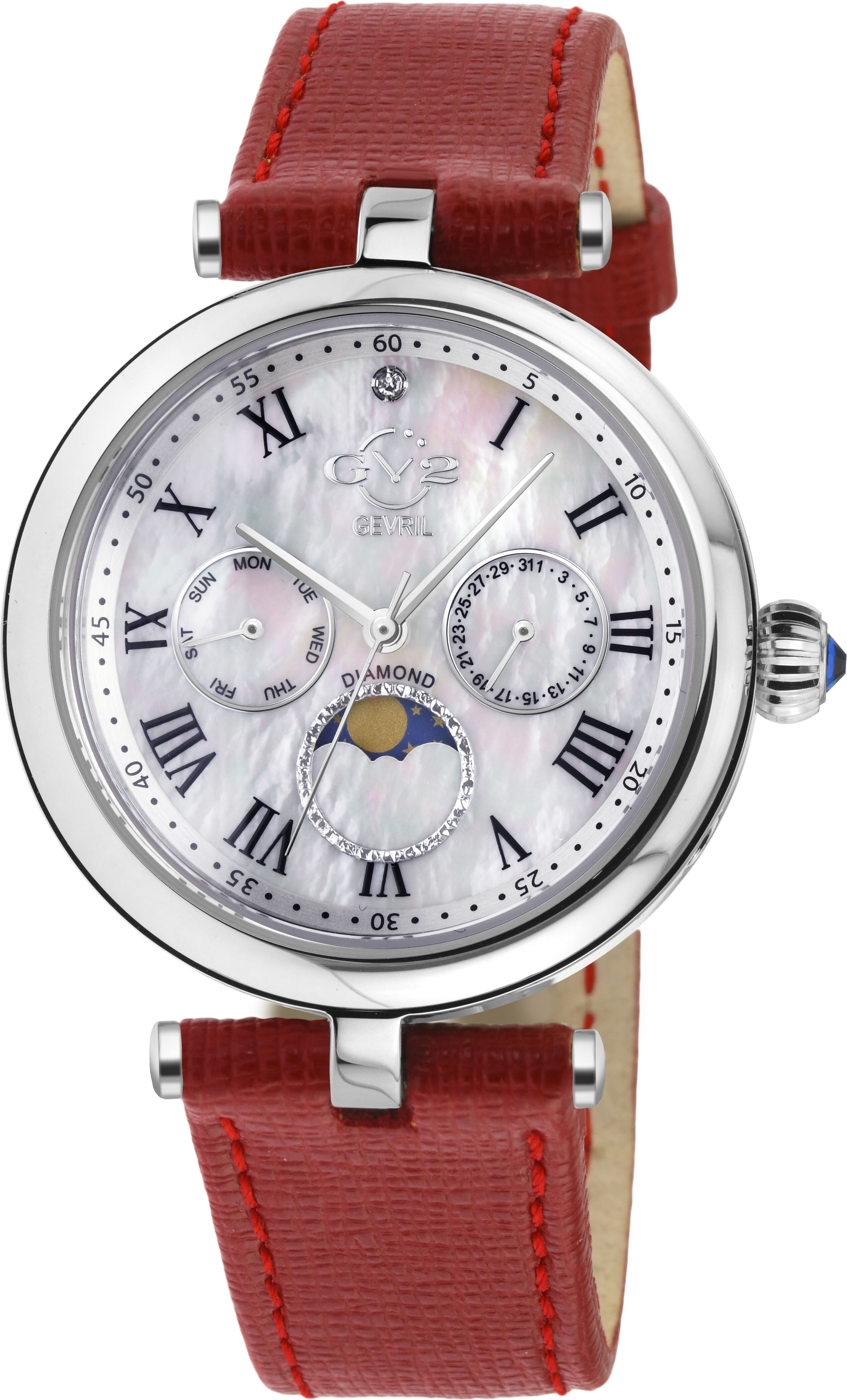 Gevril Womens Gv2 Florence Swiss Quartz 12518.L Watch - Red Stainless Steel - One Size