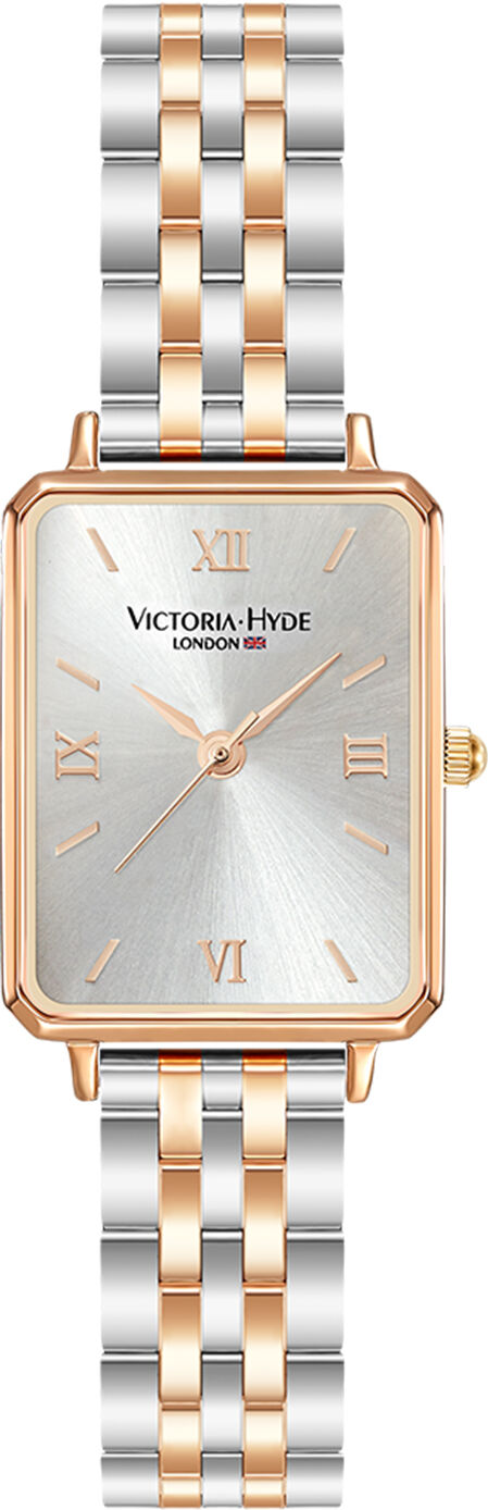 Victoria Hyde London Womens Rectangle Ladies Watch Green Dial Analogue Quartz Wristwatch With Stainless Steel Bracelet, Rose Gold - One Size