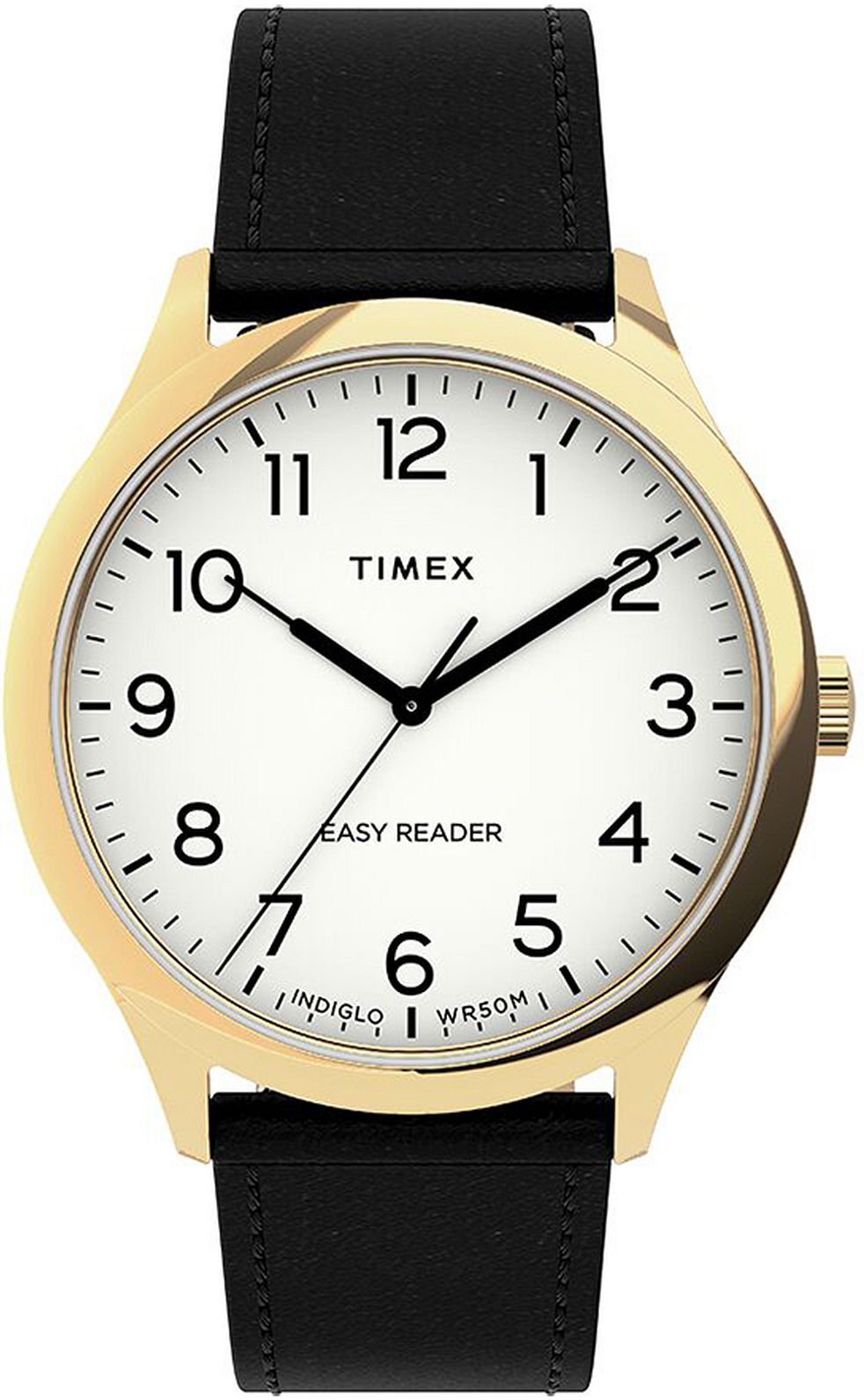 Timex Easy Reader Mens Black Watch Tw2u22200 Leather (Archived) - One Size